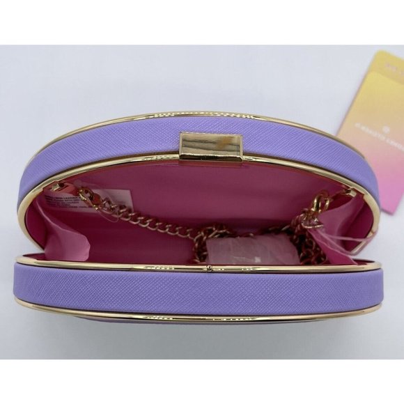 NWT Stoney Clover Ln x Target Purple Rainbow Crossbody Purse Clutch Gold Trim - Picture 7 of 8